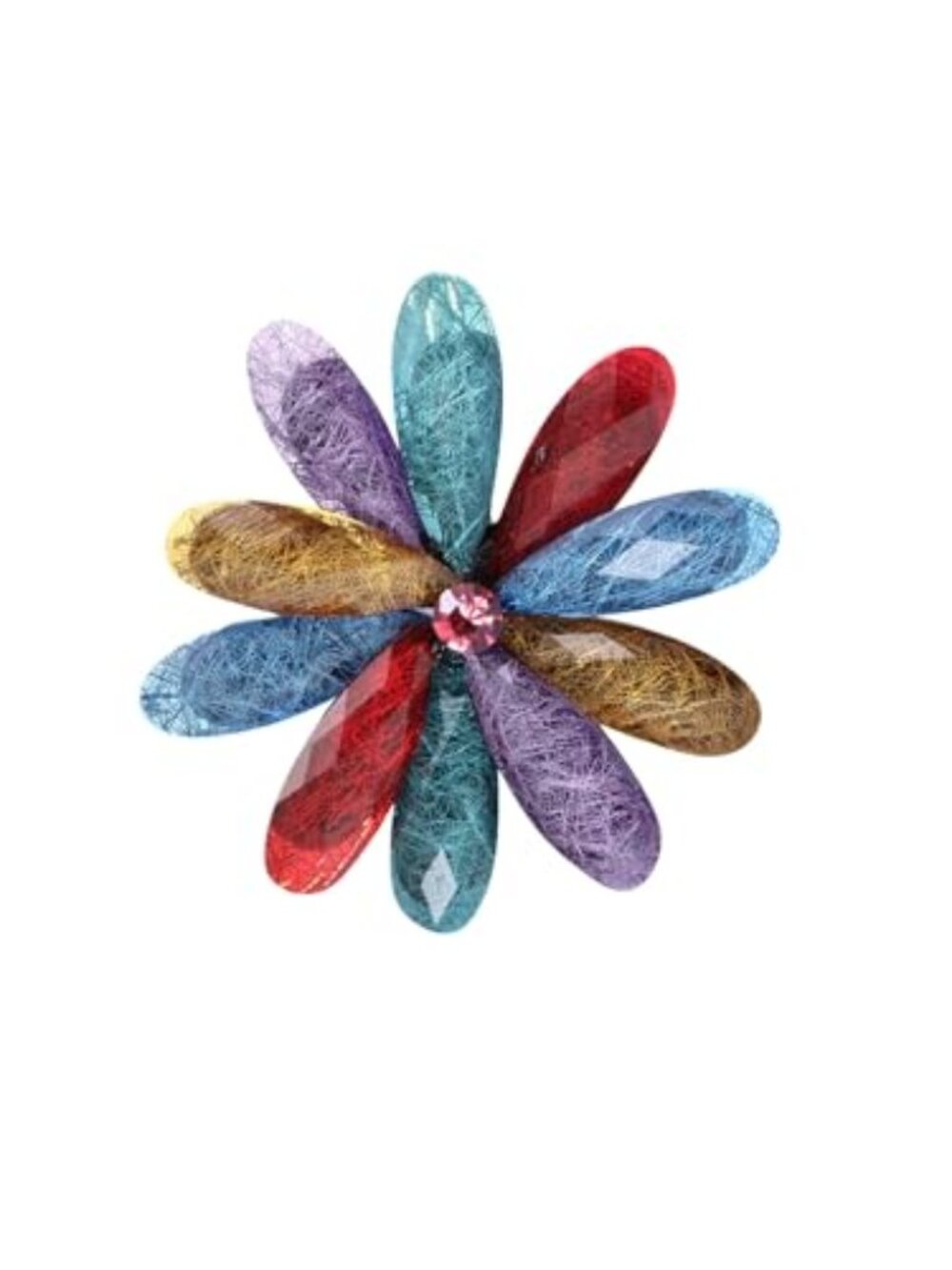 New - Women’s Acrylic Flower Brooch Pin, Colorful Floral Brooch